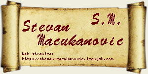 Stevan Mačukanović vizit kartica